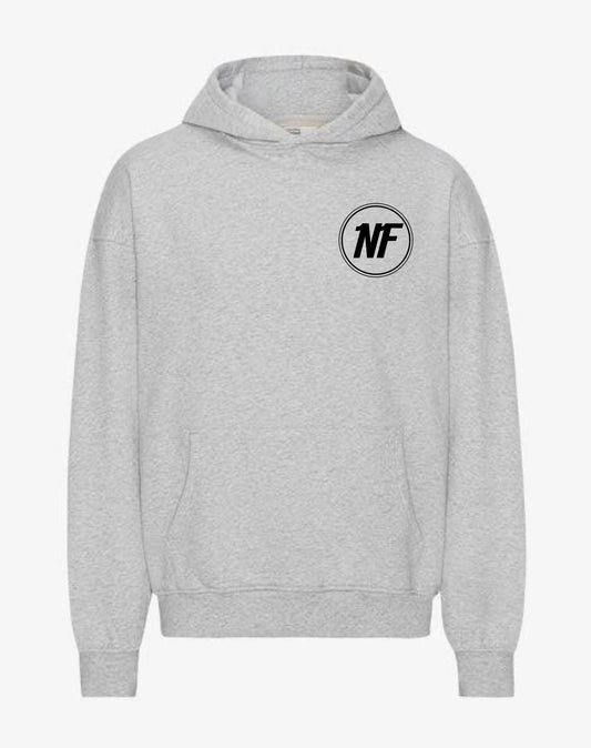 Classic “NF” badge print hoodie grey